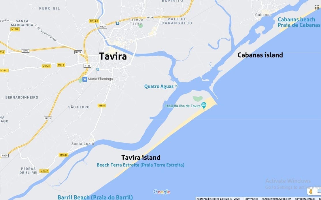 Ilhas do Algarve em redor de Tavira
