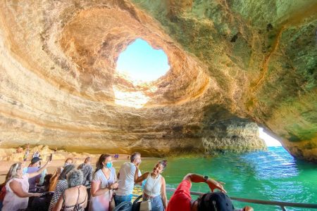 People enjoying a benagil Cave Tour